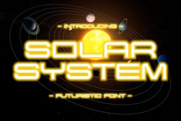 Solar System: A Futuristic Display Font for Cosmic Designs