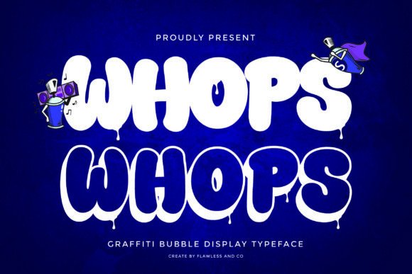 Whops: Bold Graffiti Bubble Display Font